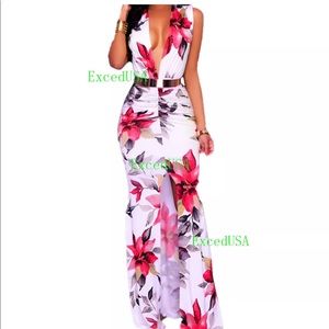 Sexy full length large maxi dress with cleavage